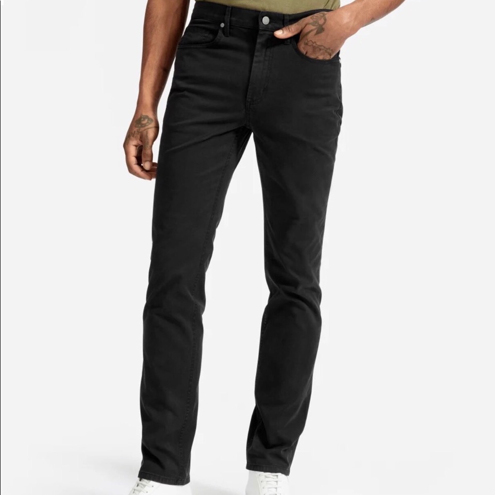 Everlane men’s midweight twill 5po black pant